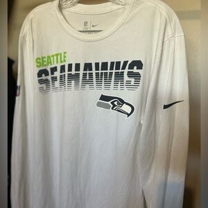 Nike Seahawks White Long Sleeve Tee